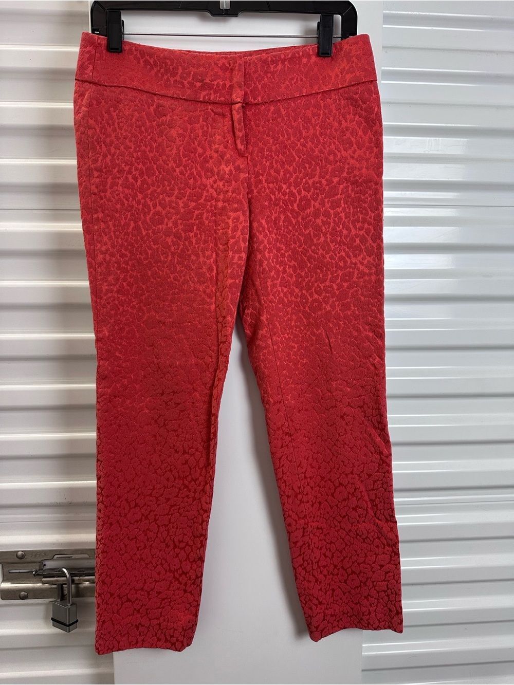 LOFT Coral Red Textured Pants